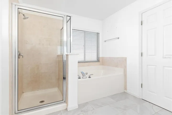 Master bathroom garden tub and walk in shower