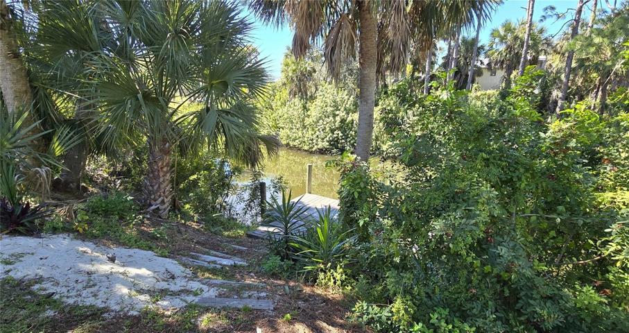 Walk-way to dock and canal