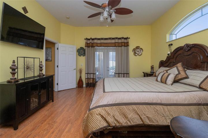 Very spacious bedroom, that is a king bed.