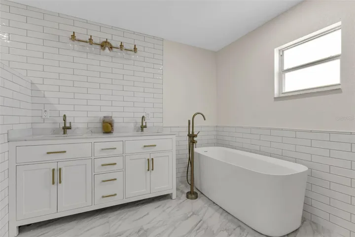 Primary Bath with Separate tub and shower and dual sinks