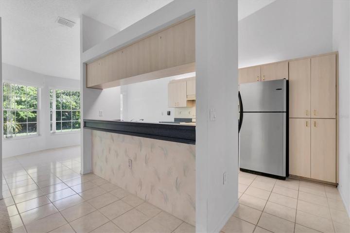 Ceramic tile floors in kitchen