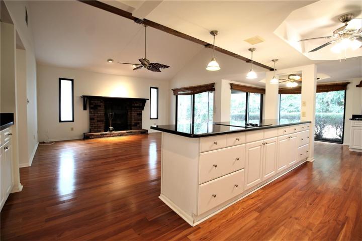 Kitchen and family room