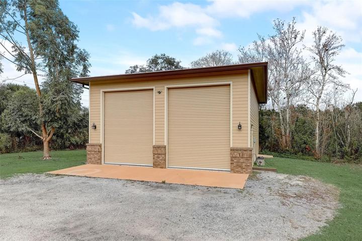 Detached Garage/WorkshopEasily a 4 car garage, 2 RV parking spots, boat storage or Workshop