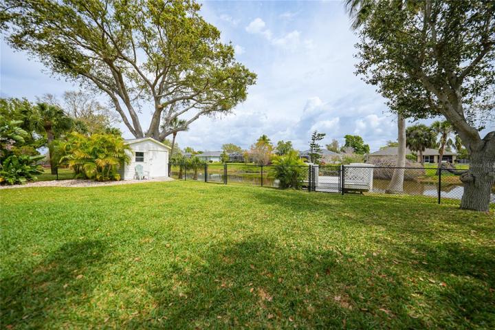 Fenced backyard