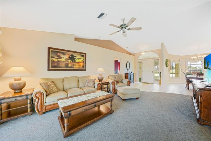 Living room, foyer and dining room