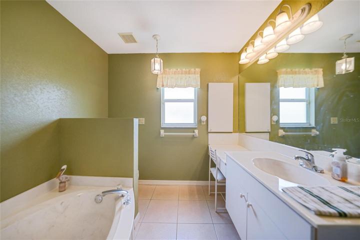 Master bath with makeup area