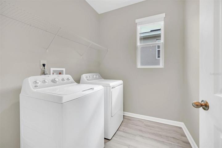 Inside utility room with washer/dryer included