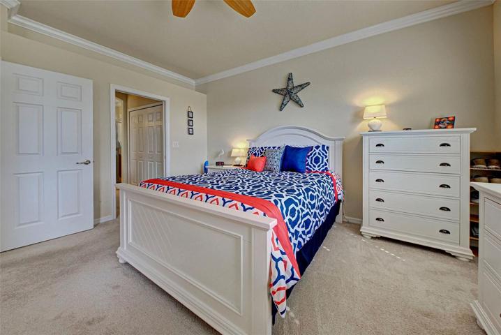 The bedroom closets are in the hallway to the ensuite bathroom.