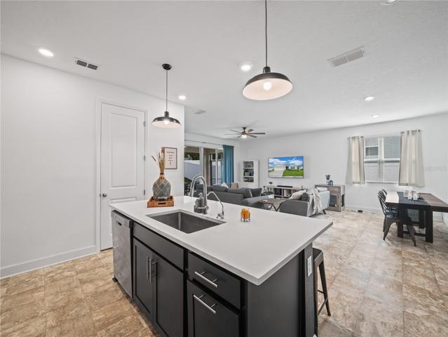 Kitchen, Dining Room and Living Room