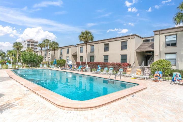 Community Pool with lots of seating