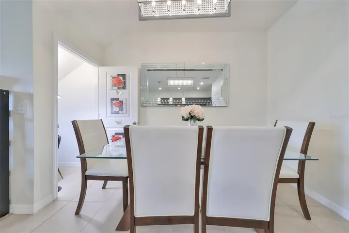 Intimate family dining room is perfect for a family gathering or entertaining.