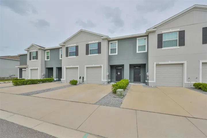 2 car driveway with one car garage.