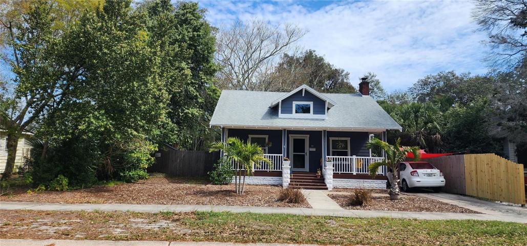 Front View of home and yard