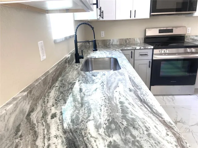Granite counters in kitchen