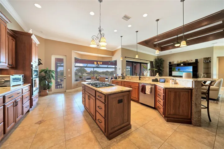 This is gourmet kitchen. Large center island & huge breakfast bar