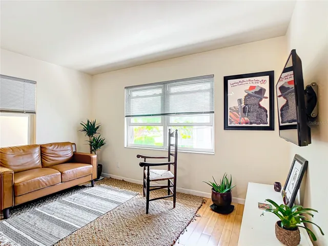 Your back is to the kitchenette, view towards living room.