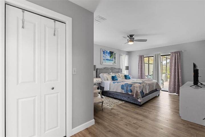 Master bedroom with pool access
