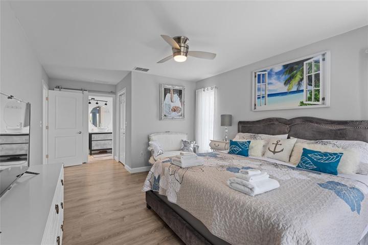 Master bedroom with pool access