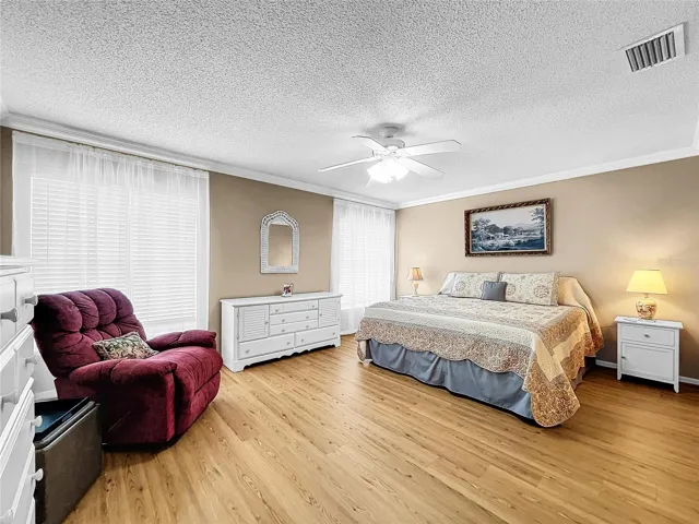 Master bedroom located in the back of the home