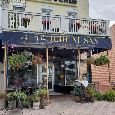 unit is above THE restaurant with Balcony
