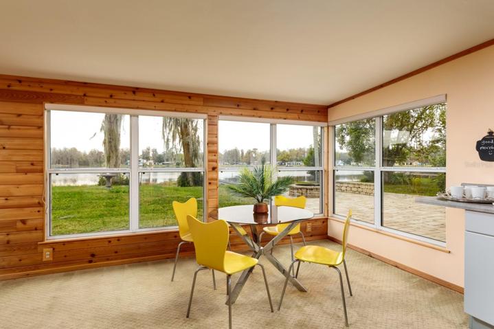 Large Family room with a lake view.