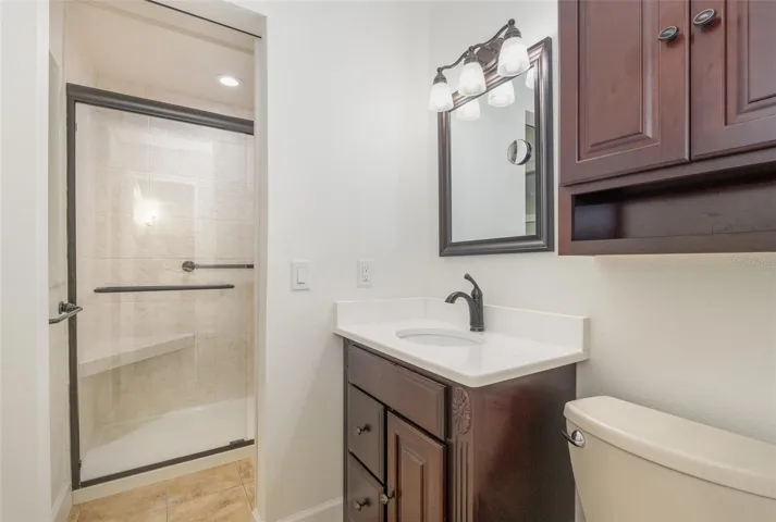 Primary side of bath