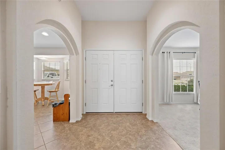 Looking back at the double front doors in the foyer