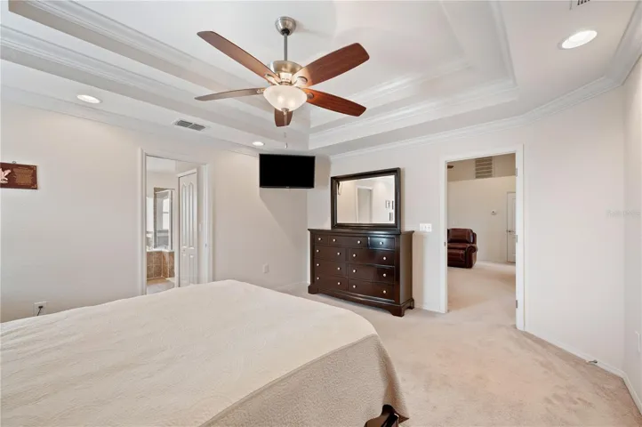Primary bedroom located off of the great room