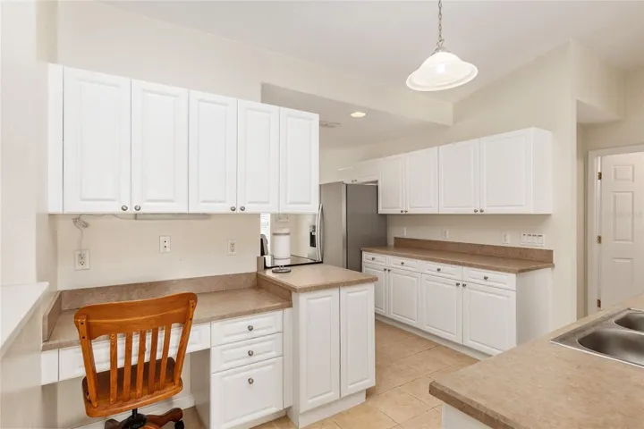 desk in kitchen