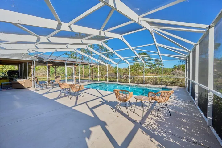 Reverse view of pool area