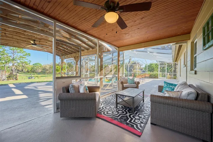 Covered porch just off the dining and kitchen area