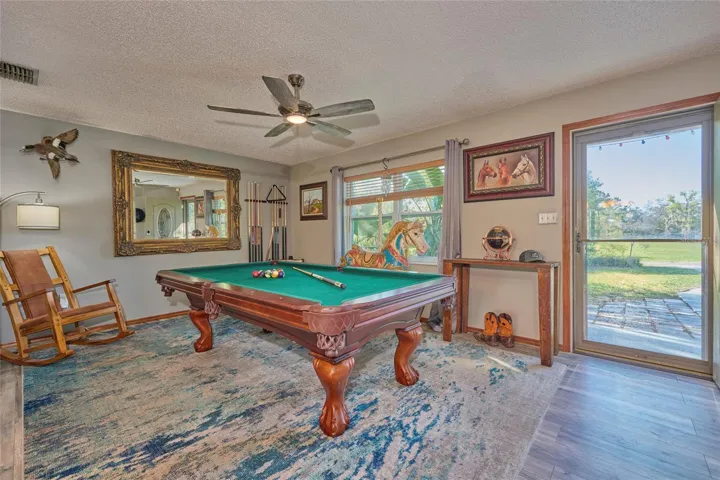 Reverse view of game room