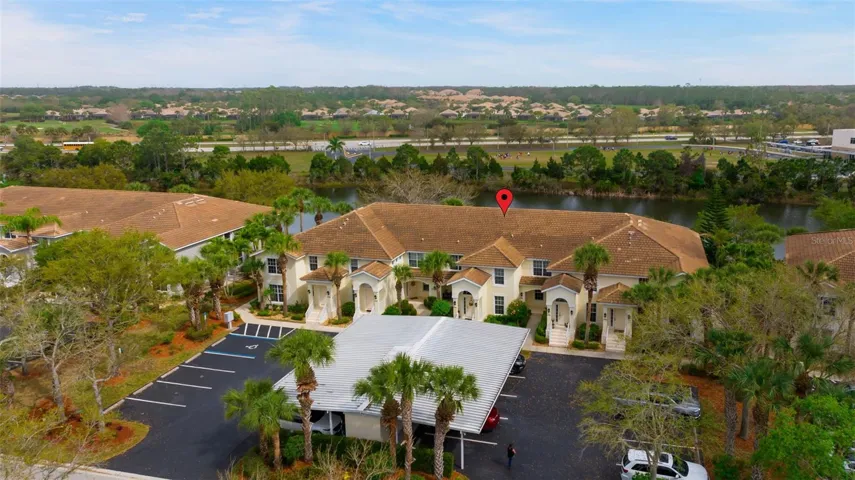 Front view of parking lot in front of unit.