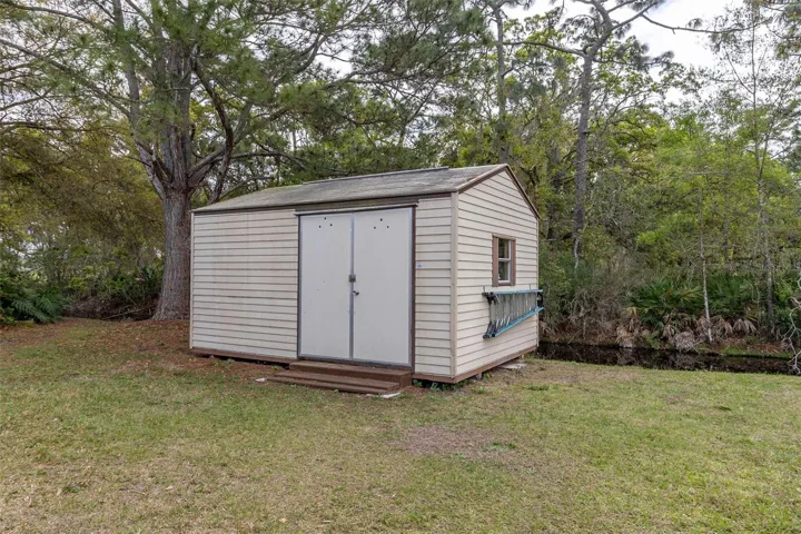 Shed with extra storage space