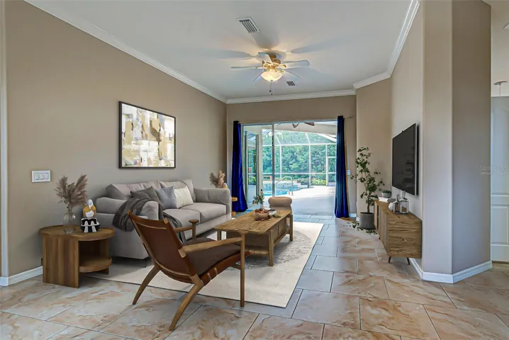 Virtually staged - living room