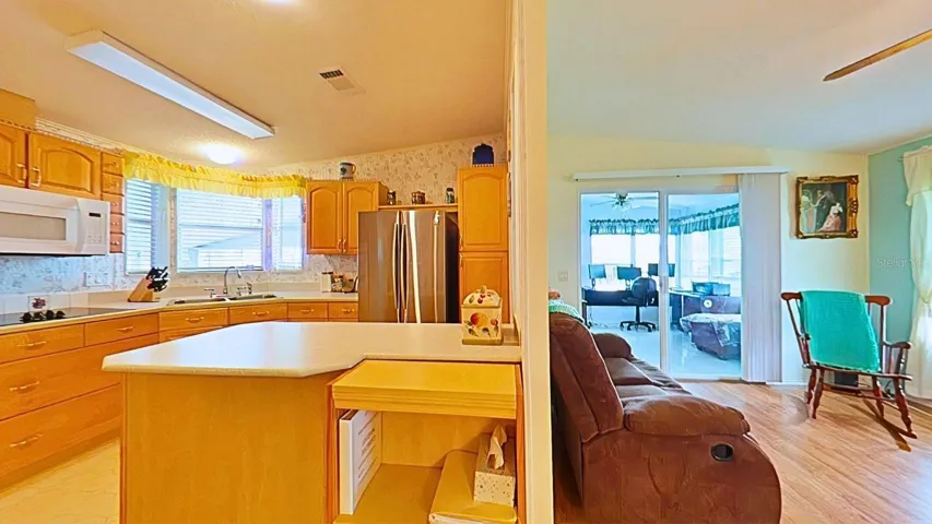 View of kitchen and living room