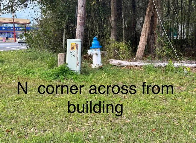 Fire hydrant on adjacent property
