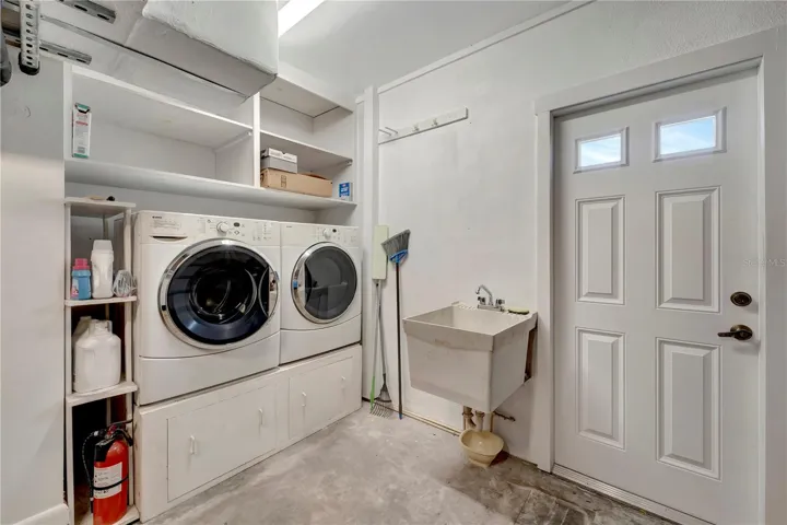 Laundry space in garage