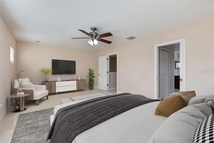 This photo has been virtually staged. Relax at the end of the day in your beautiful master bedroom.