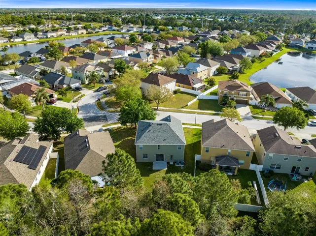 Aerial view of the rear of the home.