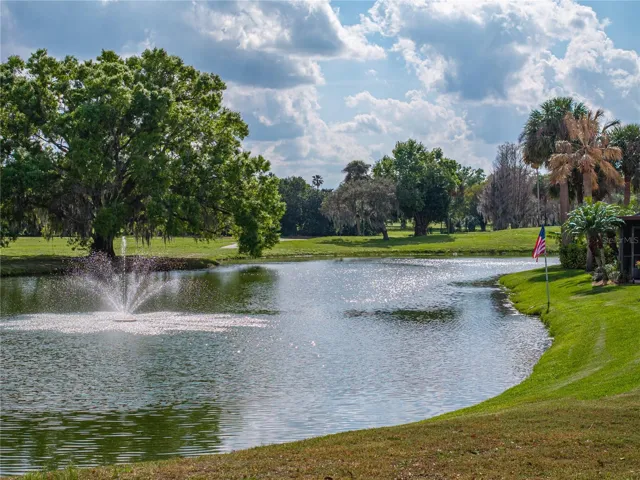 Pond with fountain
