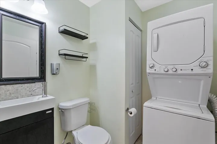 bathroom with laundry