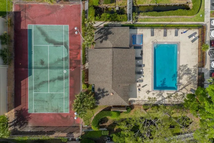 Aerial View-Tennis Court & Pool