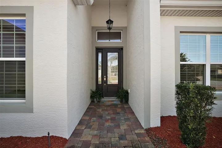 Front entry with extra high ceilings