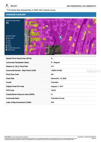 147 Hardee Way - Flood Map