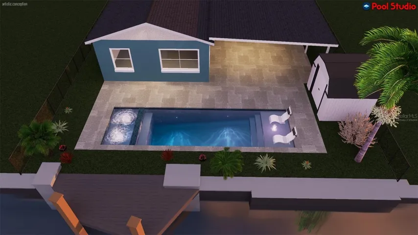 Virtually Staged Pool Design