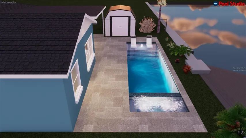 Virtually Staged Pool Design