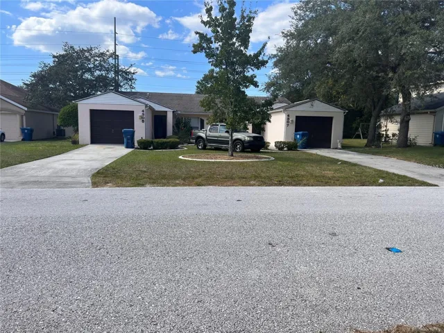 Front yard with carport