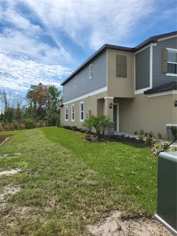 LEFT SIDE OF TOWNHOUSE FROM FRONT SHOWING GREENSPACE