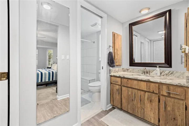 Primary bathroom view 1
